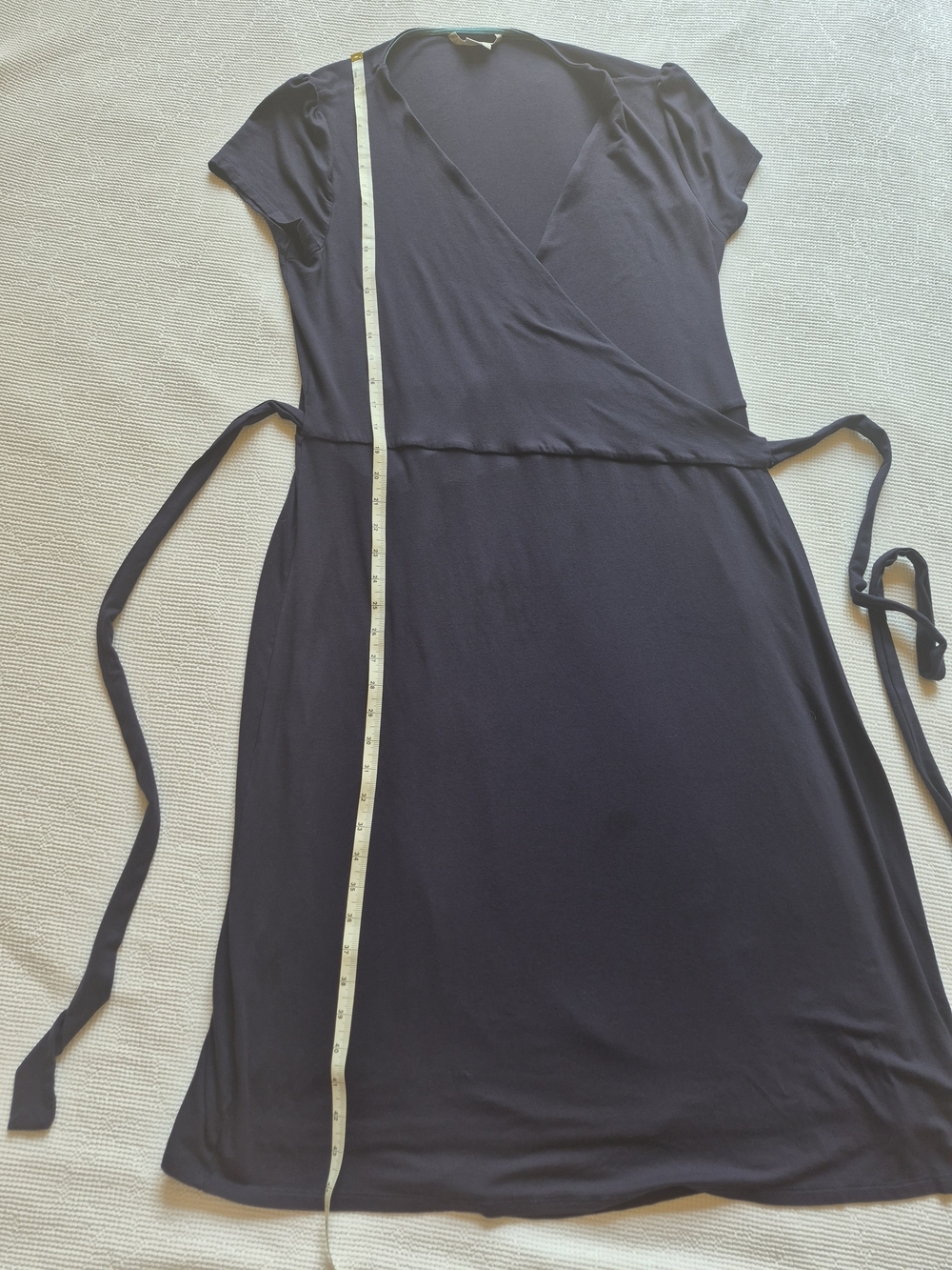 Boden Navy Wrap-Style Midi Dress with Side Tie - Picture 8 of 12